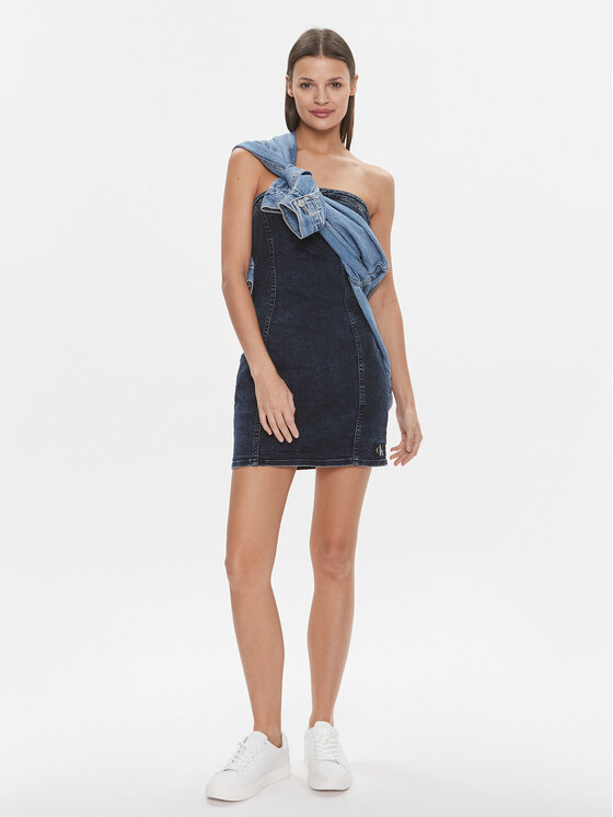 Calvin Klein Jeans Calvin Klein Jeans Дънкова рокля J20J223237 Тъмносин Slim Fit