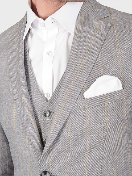 Evenemen Evenemen Marynarka OVO BEIGE Szary Slim Fit