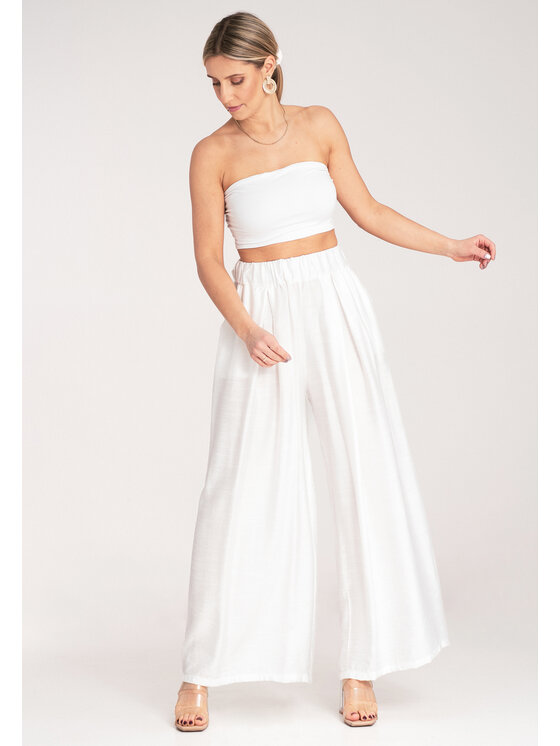 FIGL FIGL Dámske nohavice M1158 Biela Regular Fit