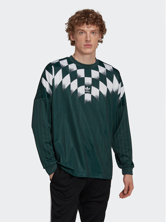 adidas Longsleeve krekls Rekive Graphic HK7330 Zaļš Loose Fit