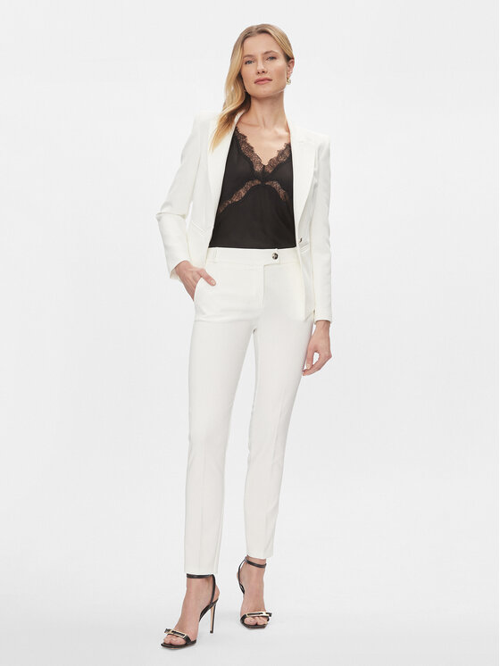 Rinascimento Rinascimento Hlače CFC0117747003 Bijela Regular Fit
