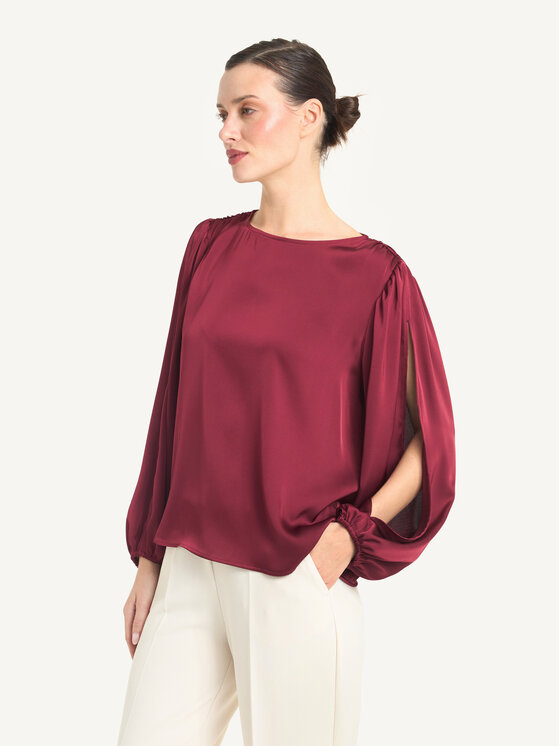 KMX KMX Bluzka 505170004 Bordowy Loose Fit