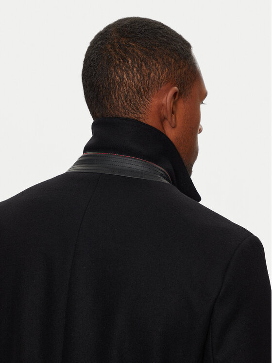 HUGO Hugo Płaszcz wełniany Migor 2441 50528793 Czarny Slim Fit