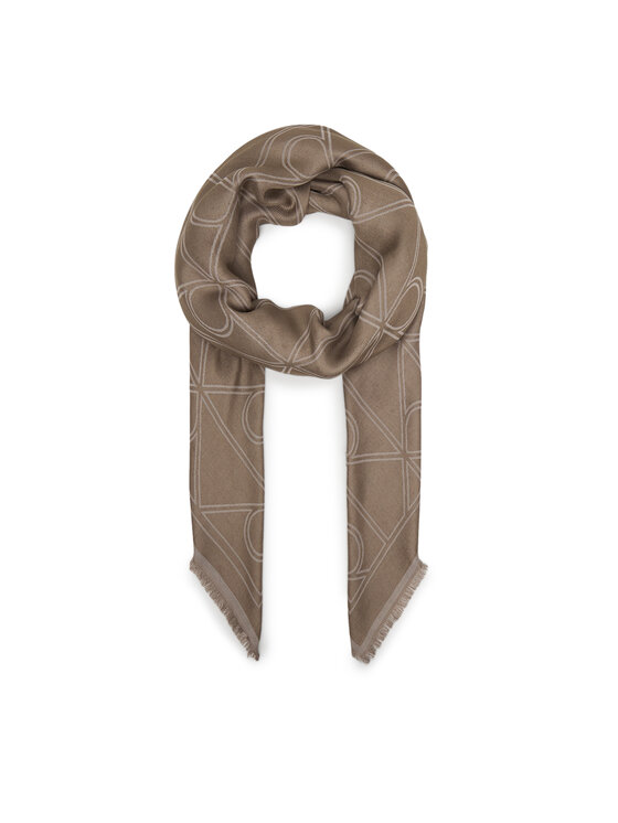 Calvin Klein Chusta Emblem Aop Contrast Lw Square Sc LV04F8077G Beżowy