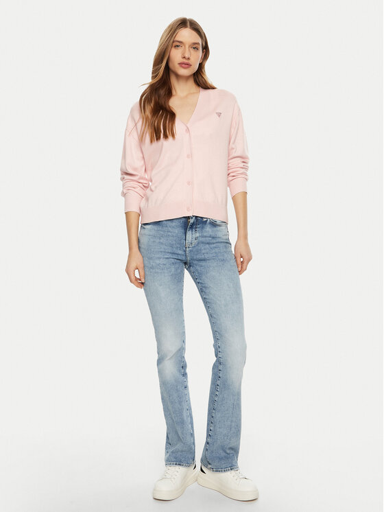 Guess Jeans Guess Jeans Džemper W4BR16 Z3HO2 Ružičasta Regular Fit