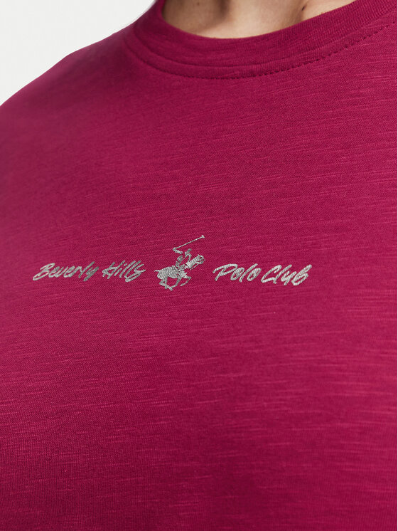 Beverly Hills Polo Club Beverly Hills Polo Club T-Shirt P-SS26W-TS6510 Bordowy Regular Fit