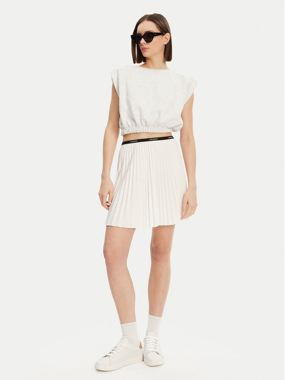 Lacoste Lacoste Plisēti svārki JF1403 Écru Regular Fit