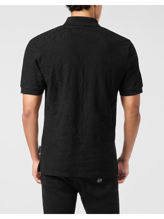 PHILIPP PLEIN PHILIPP PLEIN Polo 26189 Czarny Slim Fit