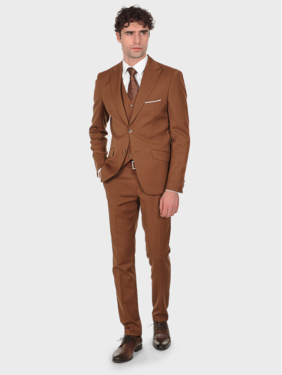 Evenemen Evenemen Garnitur VULCANO Brązowy Slim Fit