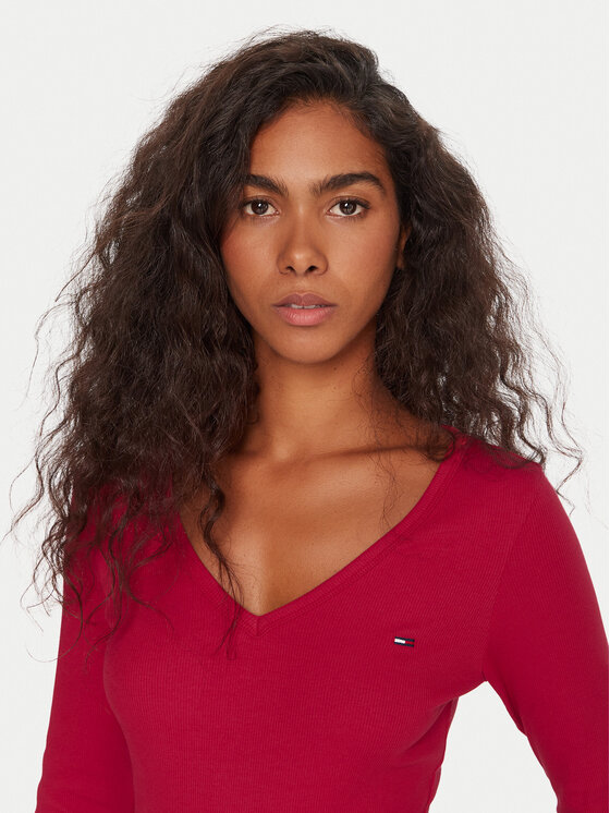 Tommy Jeans Tommy Jeans Bluse Essential DW0DW17990 Rosa Slim Fit
