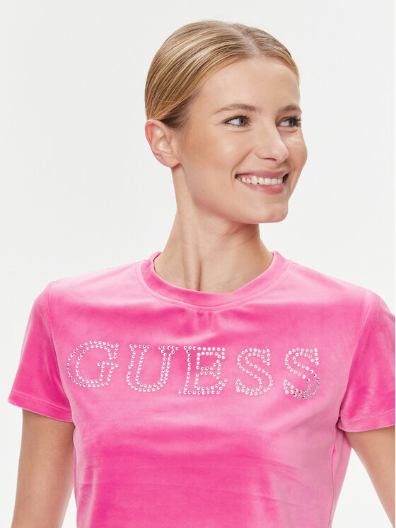 Guess Guess T-krekls V3BI01 KBXI2 Rozā Boxy Fit