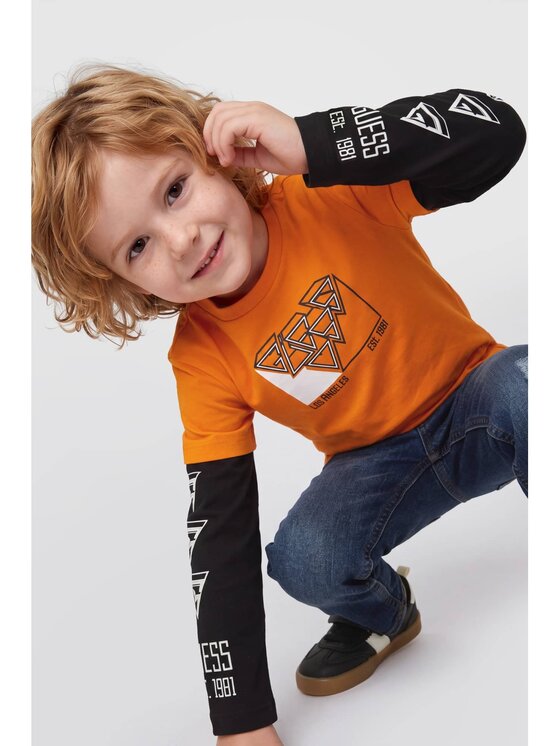 Guess Kids Guess Kids T-Shirt 185497 Oranžová Classic Fit