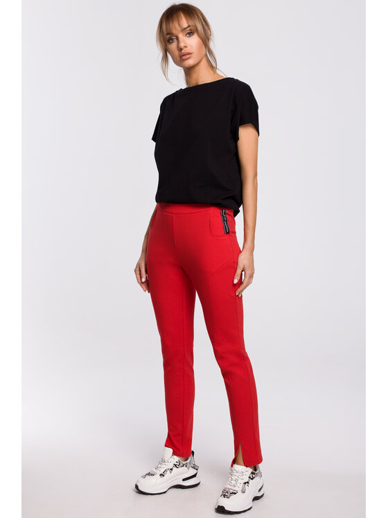 Made of Emotion Made of Emotion Pantaloni in maglia M493 Rosso Ahletic Fit