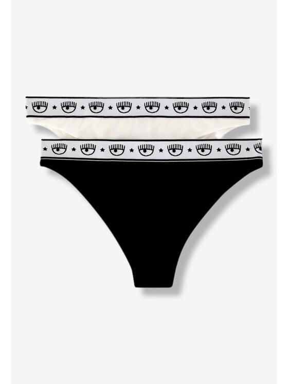 Chiara Ferragni Chiara Ferragni Set di 2 slip 2pack brasiliana Chiara Ferragni donna eyes Nero