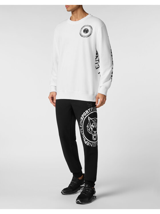 Plein Sport Plein Sport Longsleeve 14219 Biały Regular Fit