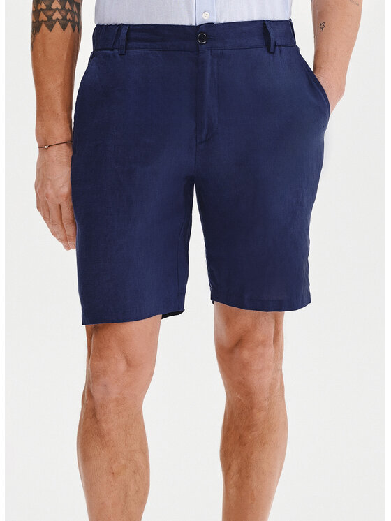 Pako Lorente Pako Lorente Szorty materiałowe P25SF-WS-002 Granatowy Classic Fit