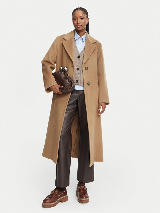 Weekend Max Mara Weekend Max Mara Vlněný kabát Bronte 2625016112 Světle hnědá Regular Fit