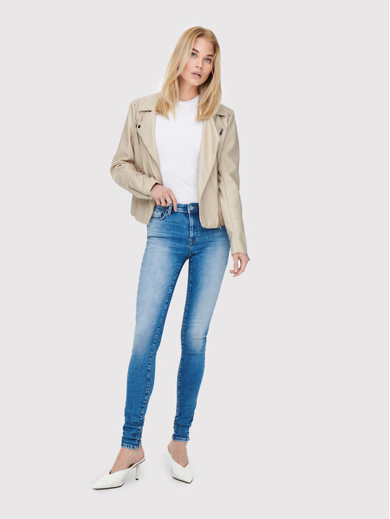 ONLY ONLY Bunda z imitácie kože Gemma 15153079 Béžová Regular Fit