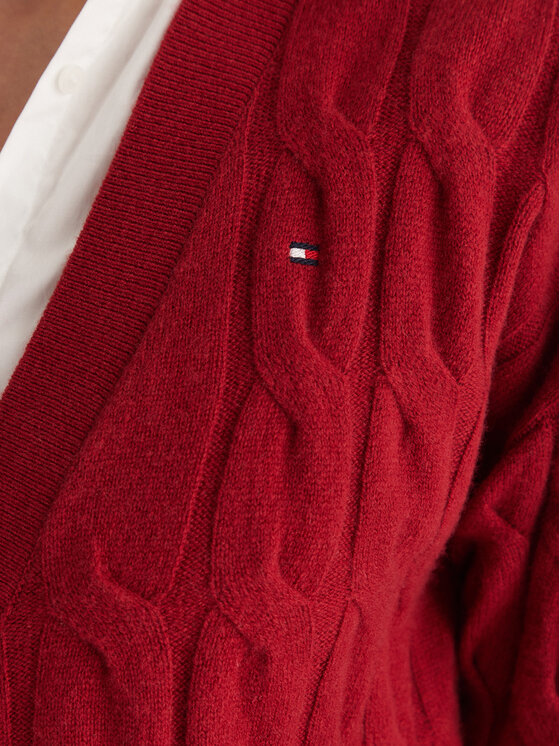 Tommy Hilfiger Tommy Hilfiger Cardigan WW0WW43089 Roșu Regular Fit