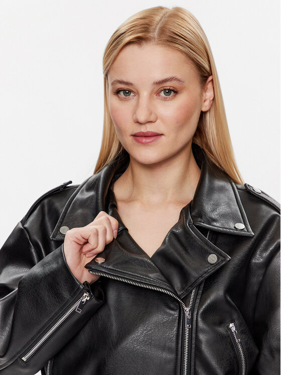 Gina Tricot Gina Tricot Куртка зі штучної шкіри Amalia 19206 Чорний Regular Fit