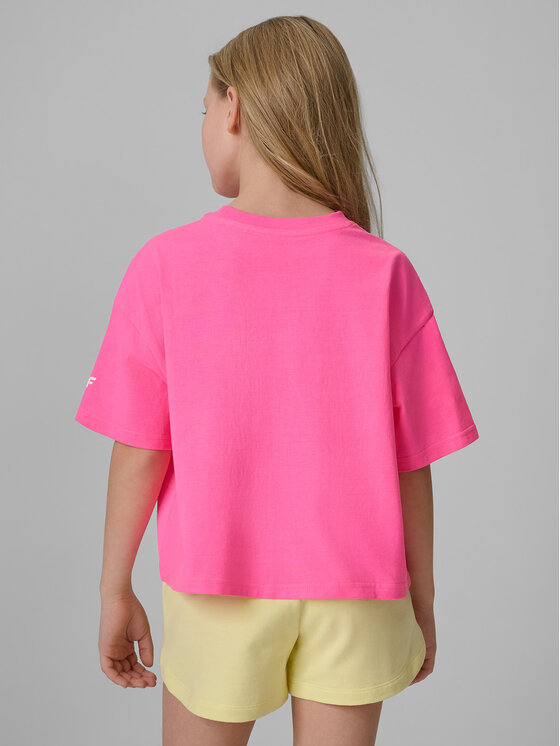 4F 4F T-Shirt POOLSIDE CLUB Różowy Loose Fit