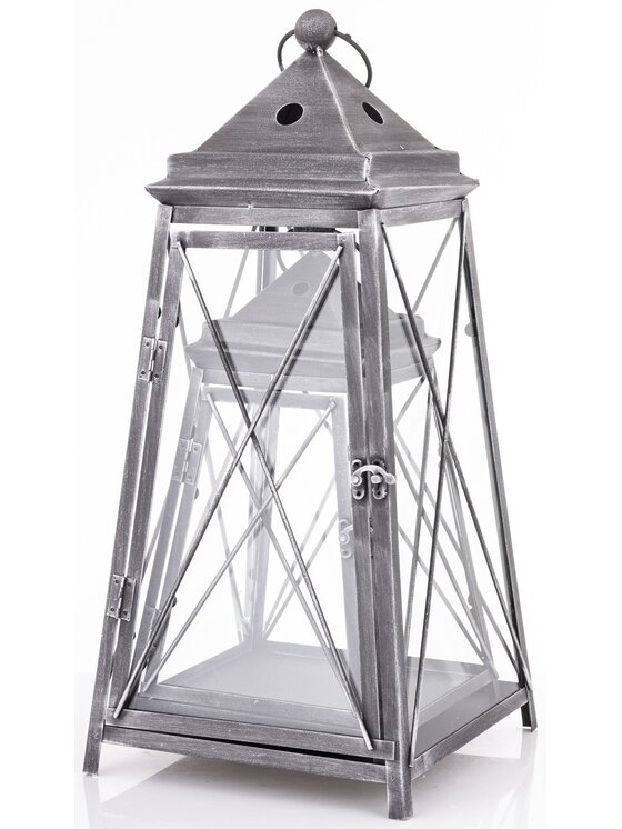 MIAhome MIAhome Lampion metalowy 2 szt. Varela Szary