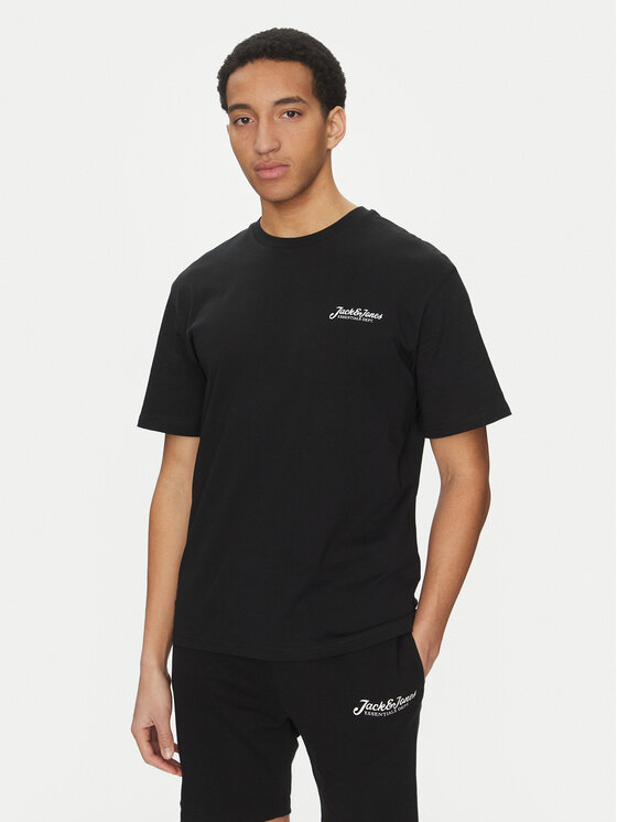 Jack & Jones Jack & Jones Póló és rövidnadrág szett Beau 12277466 Fekete Relaxed Fit