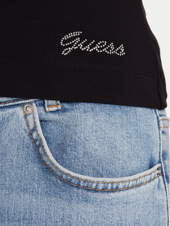 Guess Guess Bluse W5BP46 KCYV2 Schwarz Slim Fit