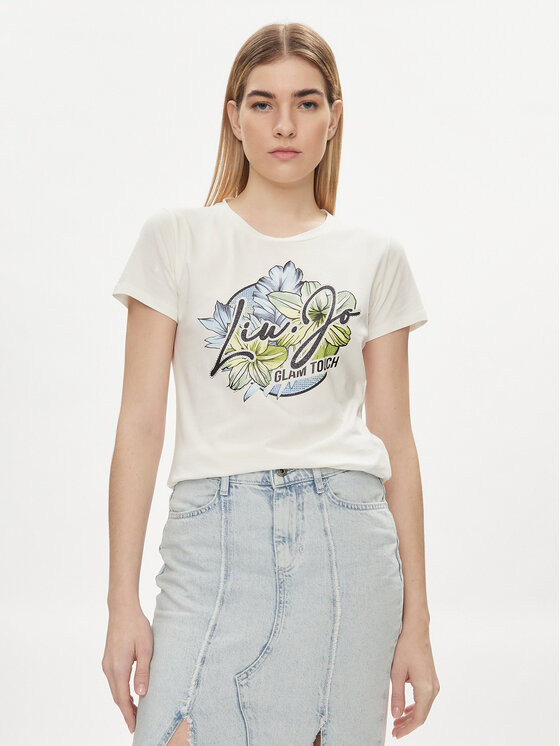 Liu Jo Sport Tricou TA4202 JS003 Écru Regular Fit