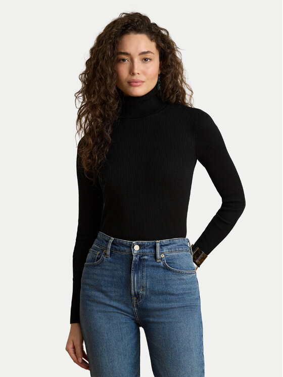 LAUREN RALPH LAUREN LAUREN RALPH LAUREN Bluză cu gât 200B22258002 Negru Slim Fit