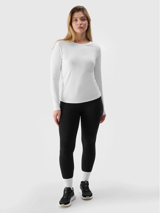 4F 4F Longsleeve 4FWSS24TLONF218-10S-XL Biały Custom Slim Fit