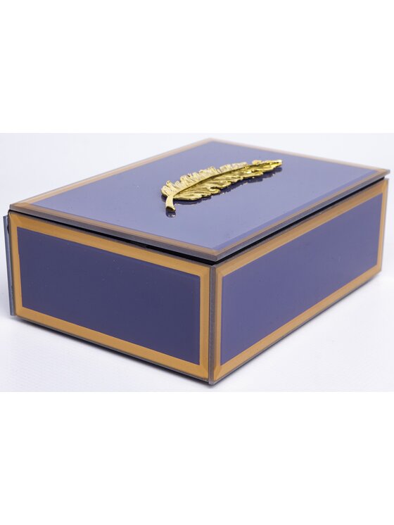 MIAhome MIAhome Szkatułka na biżuterię z MDFu z ozdobą 6x16x11,5 cm fioletowa Fioletowy