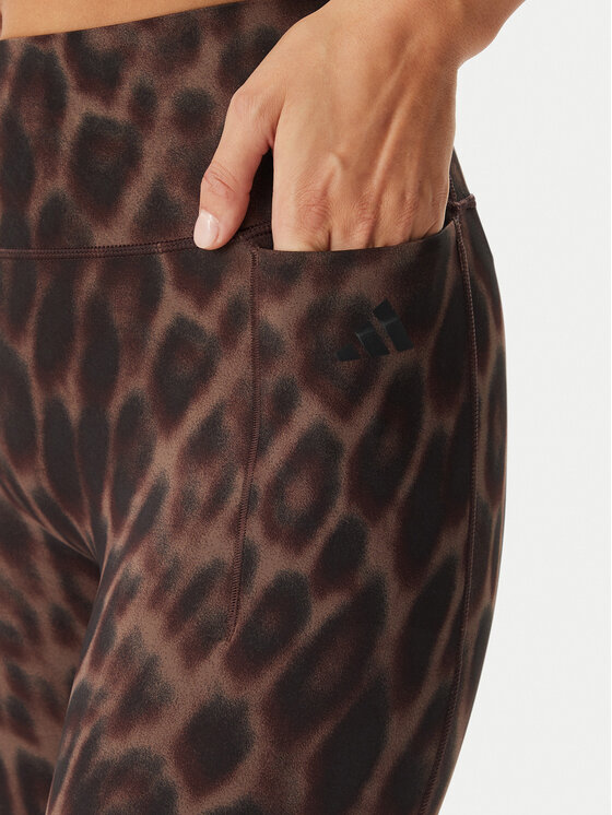adidas adidas Colanți Optime Power Leopard KF9094 Maro Slim Fit
