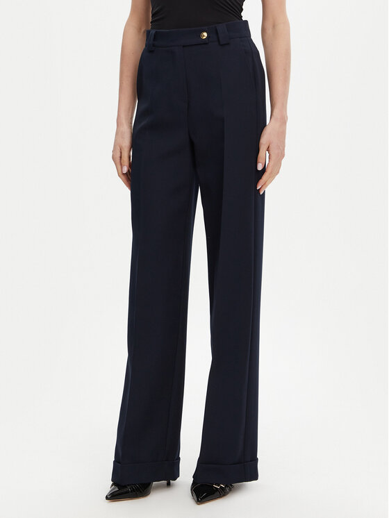 Maryley Maryley Pantaloni din material 25EB537/M26/43BL Bleumarin Regular Fit