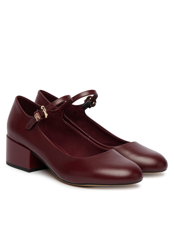 Tommy Hilfiger Tommy Hilfiger Pantofi pumps Heeled Maryjane Buckle FW0FW09347 Vișiniu