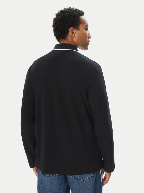 adidas adidas Polo särk 3 Stripes Engineered Rib Long Sleeve Polo KE4133 Must Regular Fit