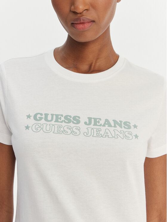 Guess Jeans Guess Jeans T-Shirt W6GIC5 K8HM0 Bílá Regular Fit