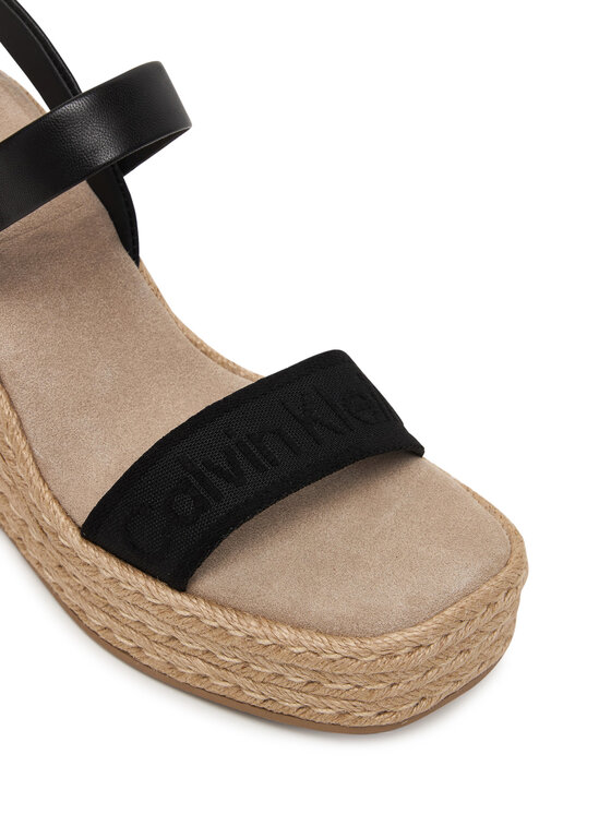 Calvin Klein Calvin Klein Espadrilky Wedge Espad 70 Webbing Lth HW0HW02901 Černá