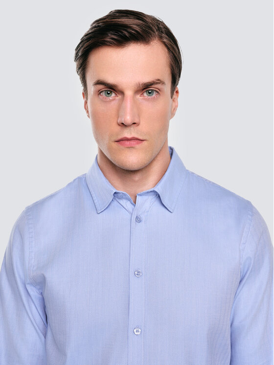 BIG STAR BIG STAR Koszula GUBERNO Niebieski Slim Fit