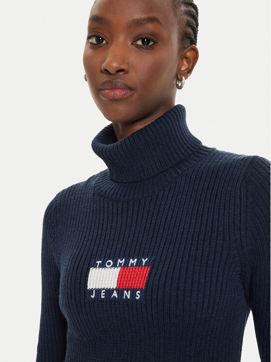Tommy Jeans Tommy Jeans Rollkragenpullover Flag DW0DW18678 Dunkelblau Regular Fit