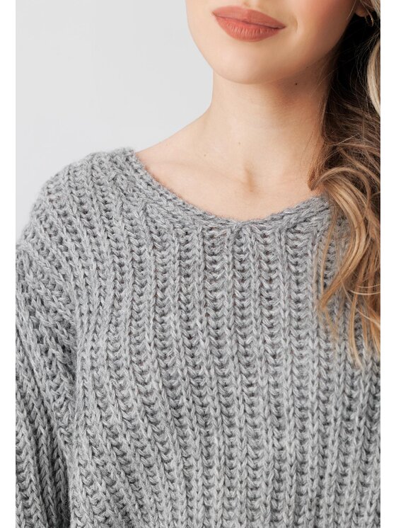 LAURELLA LAURELLA Sweter Laurella 6TU064108 Szary Regular Fit