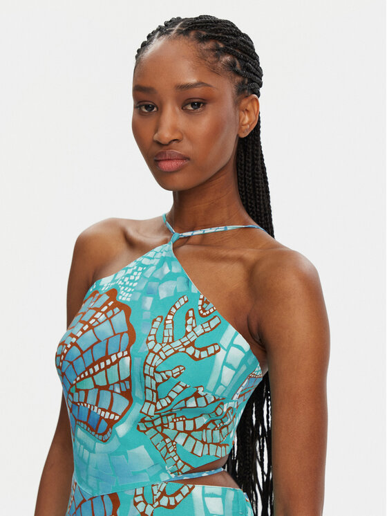 Seafolly Seafolly Sukienka letnia La Mer 55423-DR Turkusowy Regular Fit