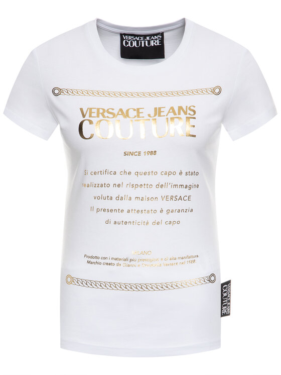 Versace Jeans Couture Versace Jeans Couture Marškinėliai B2HVA7T1 Balta Regular Fit