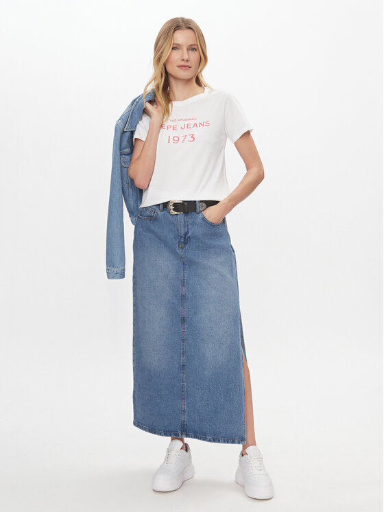 Pepe Jeans Pepe Jeans Marškinėliai Harbor PL505743 Balta Regular Fit