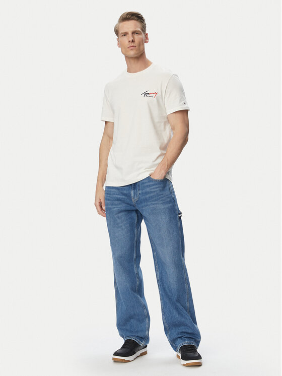 Tommy Jeans Tommy Jeans T-Shirt DM0DM22538 Biały Slim Fit