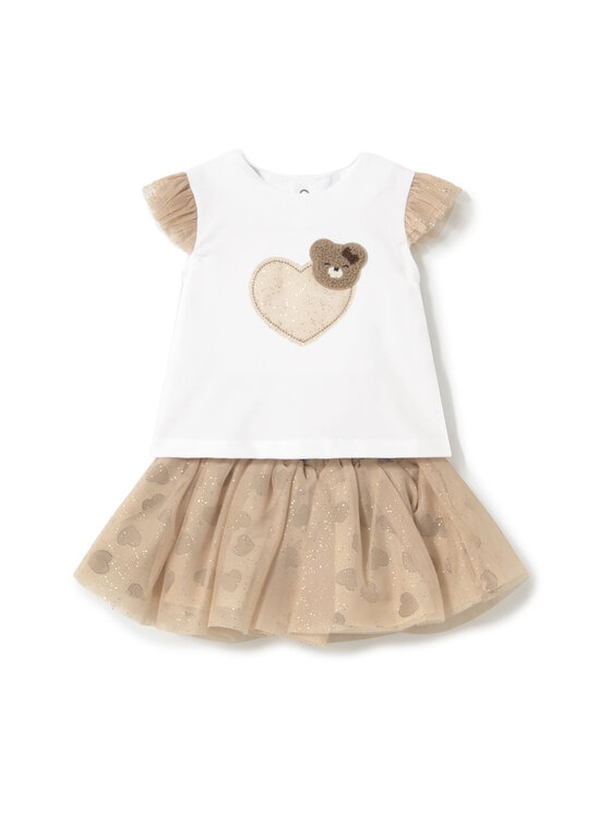 Mayoral Mayoral Completo T-shirt e gonna 1874 Beige Regular Fit