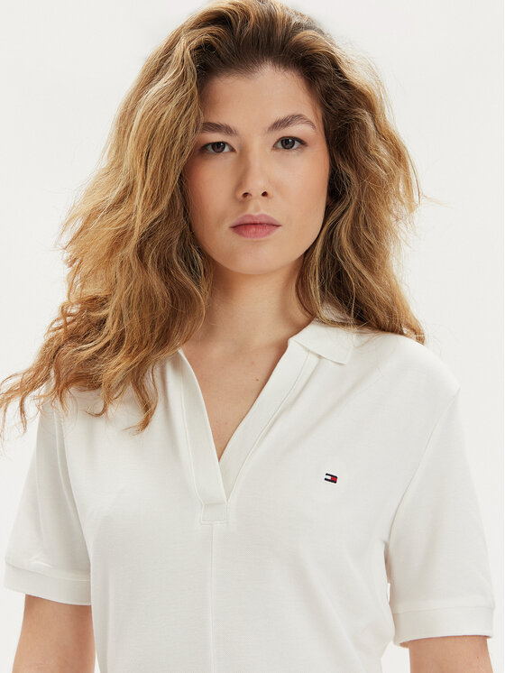 Tommy Hilfiger Tommy Hilfiger Sukienka letnia WW0WW41567 Biały Regular Fit