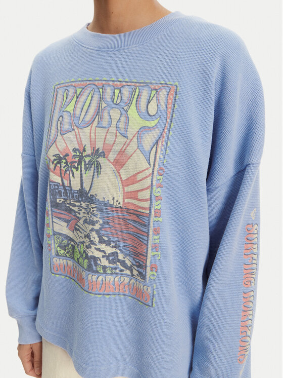 Roxy Roxy Mikina ERJKT04276 Modrá Relaxed Fit