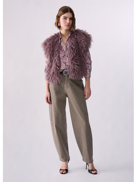 Liu Jo Liu Jo Pantaloni di tessuto UF6230T778A81112 Beige Loose Fit
