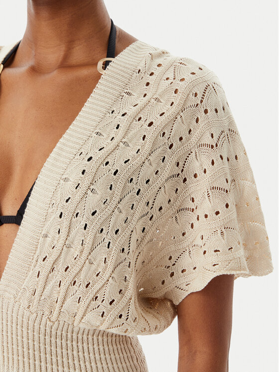 Selmark Selmark Pludmales kleita BC245 Gaiši bēša Slim Fit